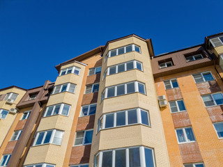 Multistory building. Apartments in the house. Facade.
