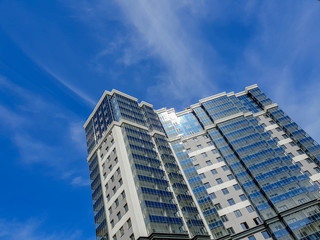 Fototapeta premium Multistory building. Apartments in the house. Facade.