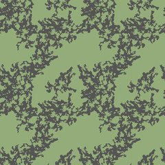 UFO military camouflage seamless pattern in green and grey colors