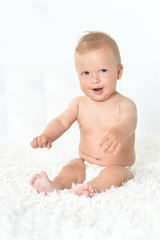 Portrait of a cute beautiful baby boy