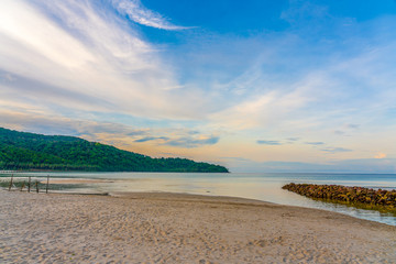 Beautiful Tropical Beach blue ocean backgrouind Summer view Sunshine at Sand and Sea Asia Beach Thailand Destinations 
