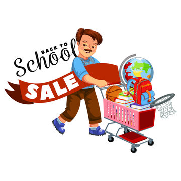 School shopping with dad poster with logo for banner