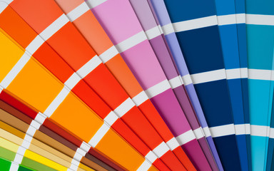 Color palette, guide of paint samples, colored catalog