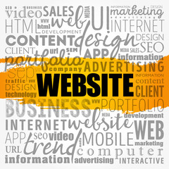 WEBSITE word cloud collage, business concept background