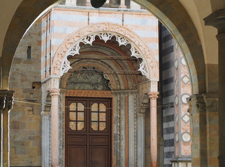 The Basilica of Santa Maria Maggiore is a church in Bergamo, one of the beautiful city in Italy. The Giovanni da Campione's porch