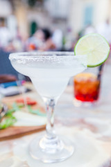 Classic lime margarita cocktail