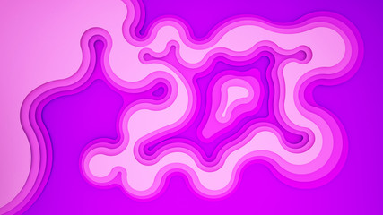 Purple and pink wave for artwork background - Wavy Purple and pink paper cut style and craft style- Artwork Purple and pink wave and empty space for add message - 3D Illustration