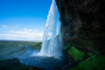 Seljalandsfoss the most famous waterfall in Iceland during summer.