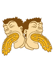 2 freunde team crew kotzen übergeben brechen übelkeit erbrechen spucken schwall kotze ekelhaft ekelig alkohol kater betrunken saufen party bier schlecht comic cartoon clipart