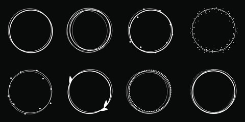 Set of circle frames, sticker