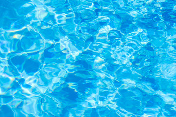 Blurred blue and white texture. Water in swimming pool. Abstract background.