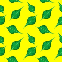 Fototapeta na wymiar Seamless leaf pattern background