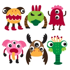 Fotobehang monster character collection design © terdpong2