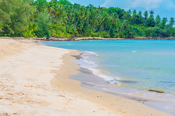 Beautiful Tropical Beach blue ocean background Summer view Sunshine at Sand and Sea Asia Beach Thailand Destinations 