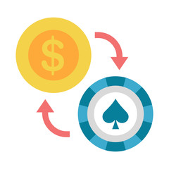 Exchange chip Flat illustration