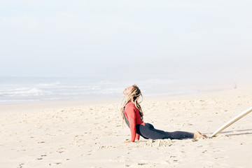 Yoga before surfing
