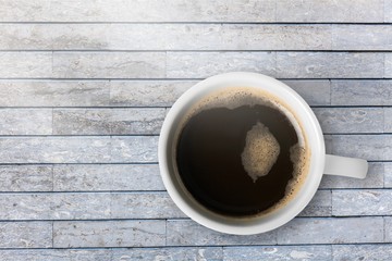 Black coffee on deks