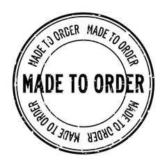 Grunge black made to order word round rubber seal stamp on white background