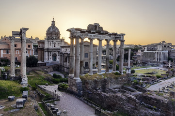 Fototapeta na wymiar Forum Romanum in early morning light