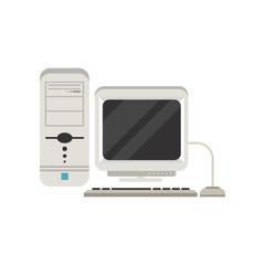 Retro personal computer vector Illustration on a white background