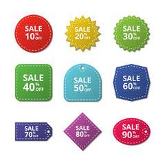 Discount stickers. Special price offer sale labels. Merchandise vector tags
