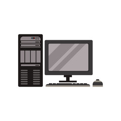 Modern personal computer vector Illustration on a white background