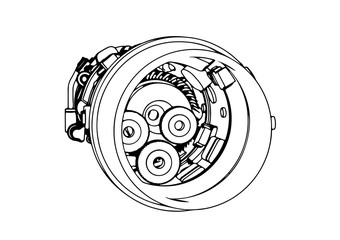 sketch of aircraft engine vector