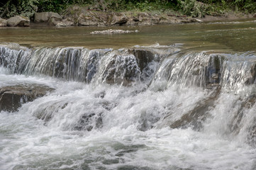 Carpathian mountain waterfall.