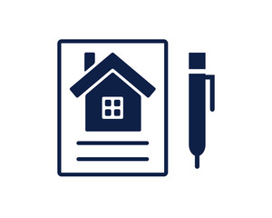 sign contract glyph icon , designed for web and app