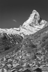 Stunning Landscape of Mountain Matterhorn and Zermatt, Swiss