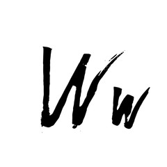 Hand drawn grunge lettering. Ink calligraphy alphabet