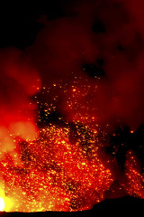 a volcano on eruption. © Brett