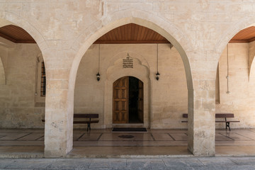 Fototapeta na wymiar Entrance of Mor Petrus and Mor Pevlus church in the city of Adiyaman, Turkey