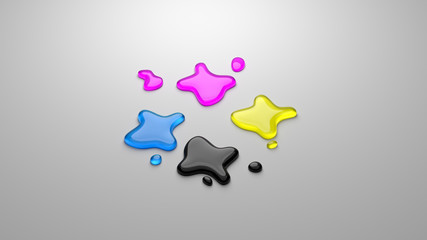 CMYK Four-Color Process Ink Splash