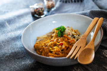 Risotto Scallops and dried tomatoes