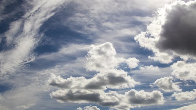 Clouds against the blue sky background, time-lapse 4K.
