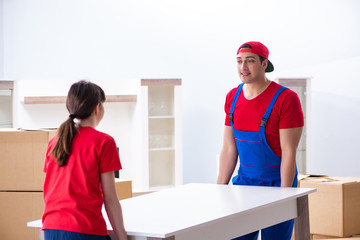 Professional movers doing home relocation