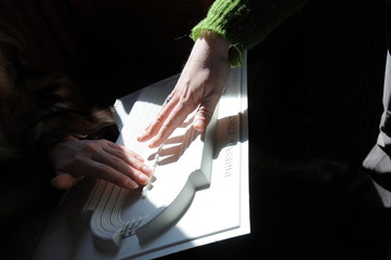 Touristic tour for blind people in Rome with Braille tablet