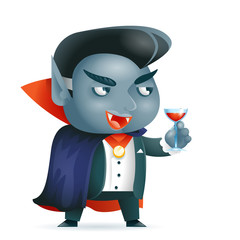 Vampire halloween children costume kid masquerade fantasy RPG game character vector illustration
