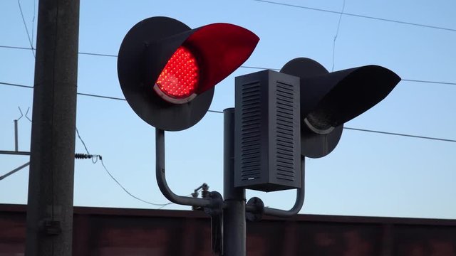 Traffic light on the Railroad Crossing