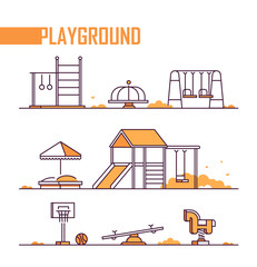 Set of playground elements - modern vector isolated objects