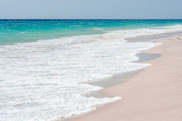 Ocean landscape. blue ocean and sand beach