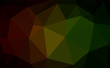 Dark Green, Red vector abstract polygonal template.