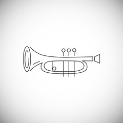 Cornet or horn icon isolated on white background.