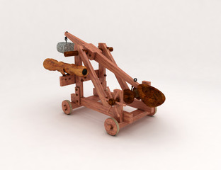 Catapult with optical prytselom, type szady. 3d render