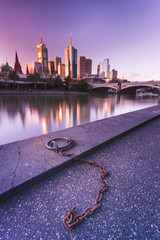 View of the City of Melbourne at Sunset