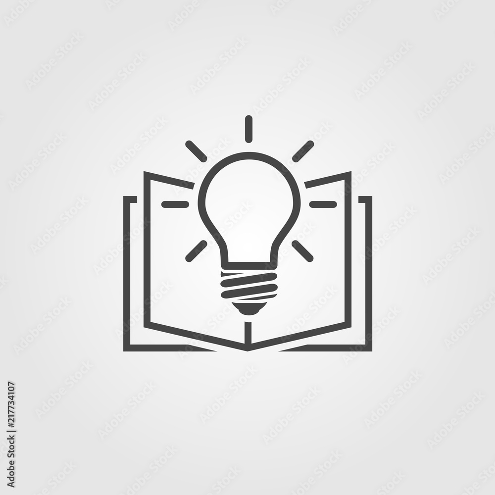 Aufkleber Learning icon flat style isolated on background. Learning sign symbol for web site and app design.