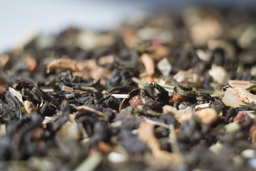 dry black tea leaves