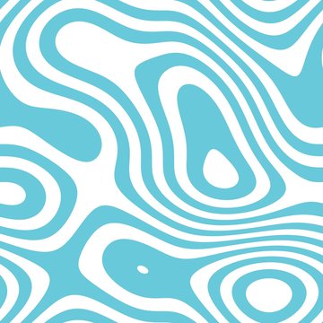 Monochromatic seamless line art pattern in blue color over white background
