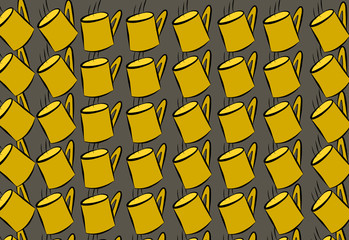 Fototapeta premium Abstract coffee cup illustrations background. Style, design, cafe & caffeine.
